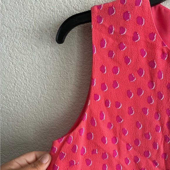 Kate Spade Take A Walk On The Wild Side Pink Leopard Dot Layered Tank Blouse M - Picture 6 of 15